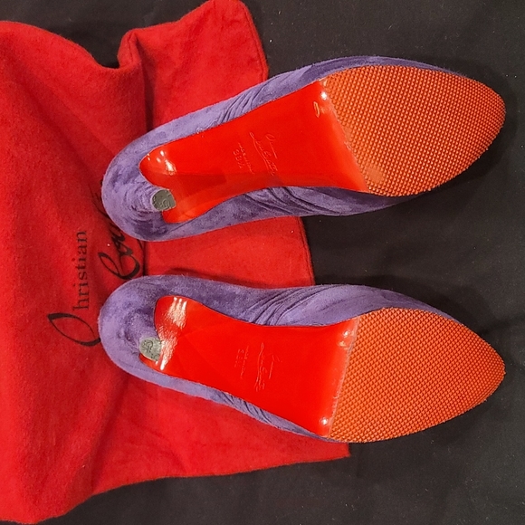 Purple Christian Louboutin 38 1/2 open toe heels - Picture 2 of 4